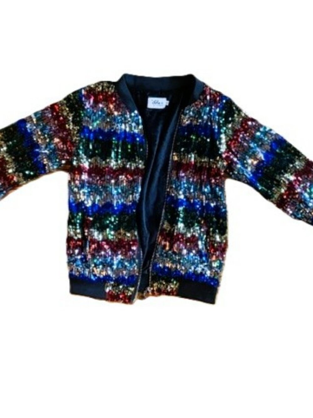 Lola and The boys Multicolor Sequin Bomber Jacket